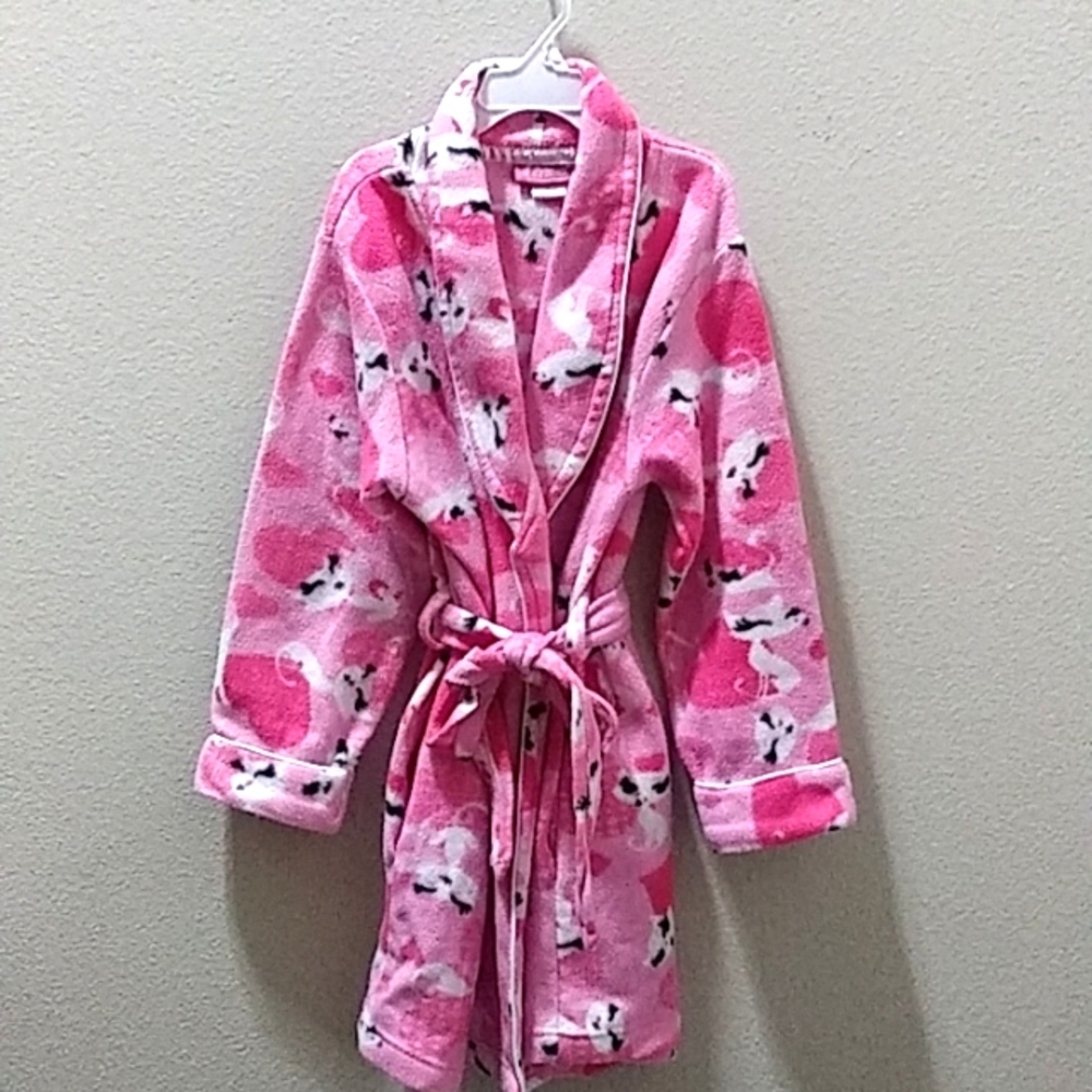 Kitty Print Fleece Robe - Picture 2 of 8
